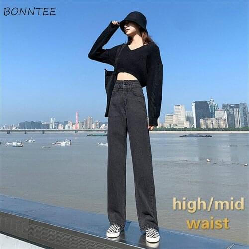 Jeans Women BF Style Boyfriend College Trousers Fashion Oversized All-match Fall Lady Clothes Washed Straight New Arrival Simple