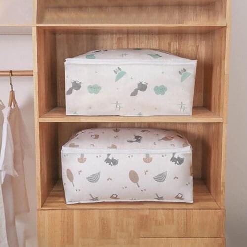 Cotton Quilt Bag Fashion Lightweight Dustproof Cotton Coat Pillow Luggage Organizer Clothes Storage Pouch for Household