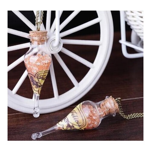 Harri Movie Toys Glass Felix Felicis Potion Potter Bottle Pendant For Girls Sweater Decor Surprise Gifts Necklace Jewelry