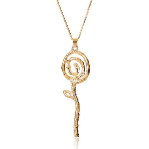 Personality Trend Jewelry Pendant Necklace Gold Theme Branches Lollipop Pendant Ladies High Quality Jewelry Adornment Party