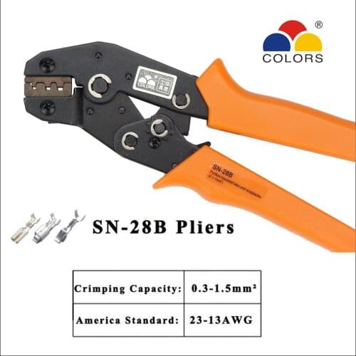 Mini european style crimping pliers SN-28B crimping tool crimping plier 0.3-1.5mm2 AWG23-13 multi tool TAB 2.8,4.8 Terminal