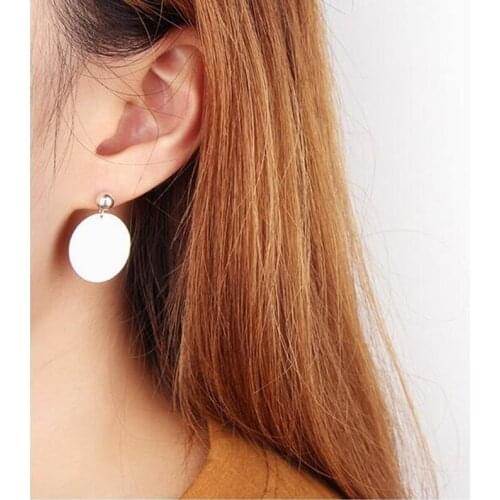 Trendy 925 Silver Earrings For Girls Party Accessories Charm Round Stud Earrings Female Bride Wedding Jewelry Piercing Bijou