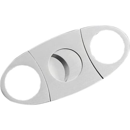 Stainless Steel Portable Cigar Cutter Guillotine Shear Double