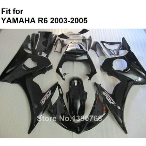 ABS plastic fairing for Yamaha fairings YZFR6 2003 2004 2005 black bodywork parts fairing kit YZF R6 03 04 05 BC43