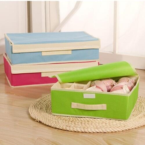 Bra Underwear Organizer Foldable Home Storage Box Non-woven Wardrobe Drawer Closet Organizer For Scarfs Socks 15 grids