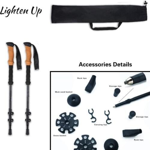 Pair/2pcs Carbon Fiber Trekking Poles Nordic Walking Poles Carbon Trekking Stick Alpenstock Walking Stick For Hiking & Tourism