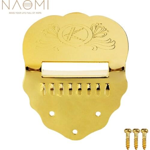 NAOMI Mandolin Tailpiece Chrome Plated Zinc Alloy Material 8 Strings Mandolin Tailpiece Accessories Decorate K Pattern
