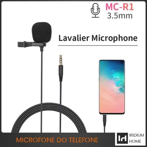 Live Streaming 3.5 mm Microphone Clip Tie Collar for Mobile Phone Speaking in Lecture 2m Bracket Vocal Audio Lapel Microphone