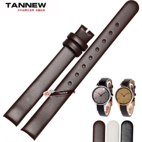 High quality genuine leather 10mm watchband for K43231 K43232 K43235 K43236 wrist band Small ladies Arc end bracelet black