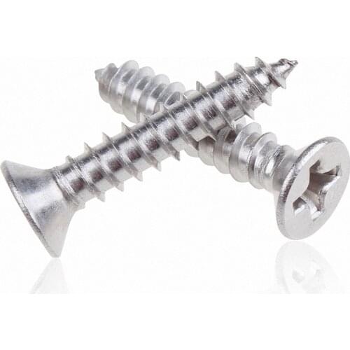 M2 M2.2 M2.6 GB/T846 Phillips Flat Head Self Tapping Screws Countersunk Sheet Metal Screw 304 A2 Stainless Steel 4 5 6 8 10-20mm