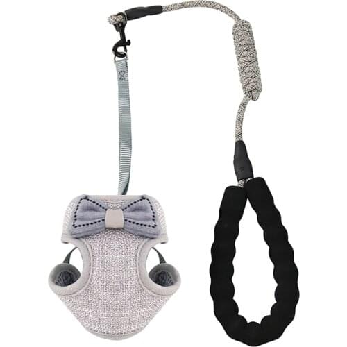 Adjustable Bowknot Small Dog Pet Harness and Leash Set Puppy Cat Vest Harness Collar For Chihuahua Pug Bulldog Cat arnes perro