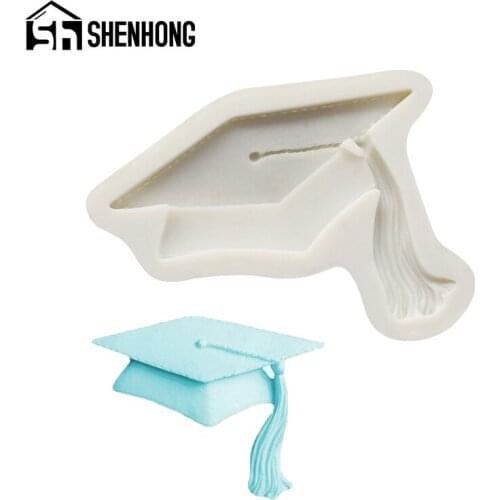 SHENHONG 2 Types Bachelor Cap Shaped Silicone Fondant Molds Clay Pan Cake Decorating Tools Kitchen Sugarcraft Baking Supplies