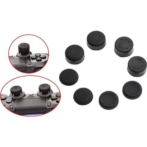 8 Pcs Silicone Thumb Stick Grip Cap For 4 PS4 Controller Black