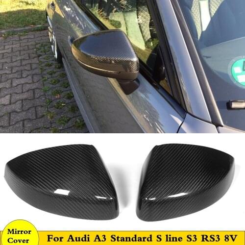 Replacement Carbon Rear View Mirror Covers For Audi A3 Standard S line S3 RS3 8V Hatchback Sedan Convertible Side Mirror Caps