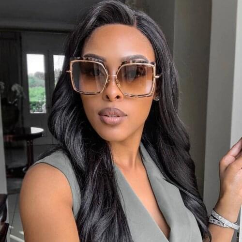 QPeClou Big Frame Square Sunglasses Women Brand Designer Gradient Sun Glasses Female 2017 Mirror Oculos Ladies Shades Glasses