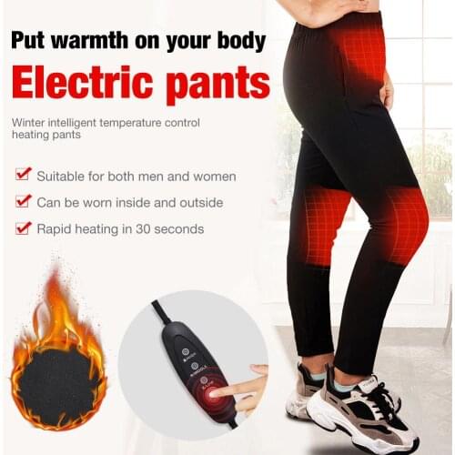 Electric Heated Warm Pants Men Women USB Heating Base Layer Elastic Trousers Insulated HeatedUnderwear For Camping Hiking