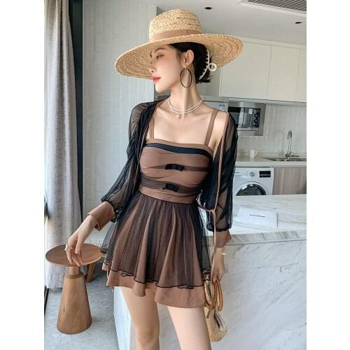 Swimsuit Women 2021 Casual Summer Plus Size Swimwear Vogue Retro Plus Size Surfing One Piece Womens Swim Wear Push Up Korea May