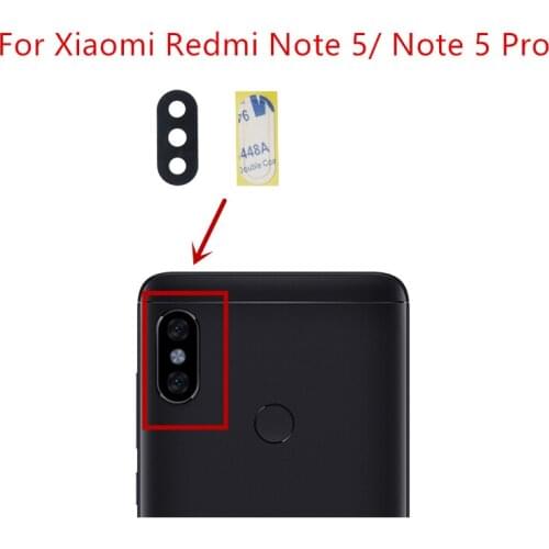 2pcs for Xiaomi Redmi Note 5/ Note 5 Pro Camera Glass Lens Back Rear Camera Glass Lens Replacement Repair Spare Parts with Glue
