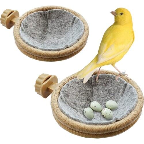 2PCS Canary Finch Bird Nesting Felt Pad Comfortable Bird Nest Cushion Sleeping Wool Felt Mat Bird Nest Accessories