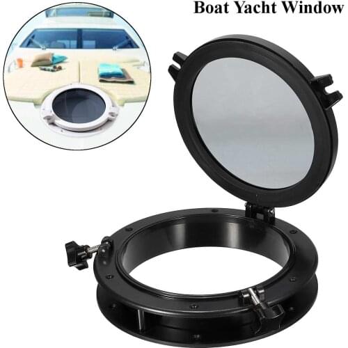 21cm/8inch Black RV Car Boat Yacht Window Round Shape Opening Portlight Hatch Touring Car Replacement Porthole Durable New