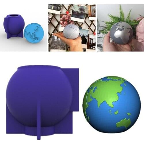 M2EA 3D Globe Epoxy Resin Mold Candle Plaster Silicone Mould DIY Crafts Desktop Ornaments Casting Tools
