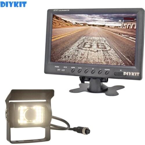 DIYKIT 9" 4-PIN Car Monitor Rear View Monitor Waterproof LED CCD Car Camera for Bus Horse Trailer Motorhome
