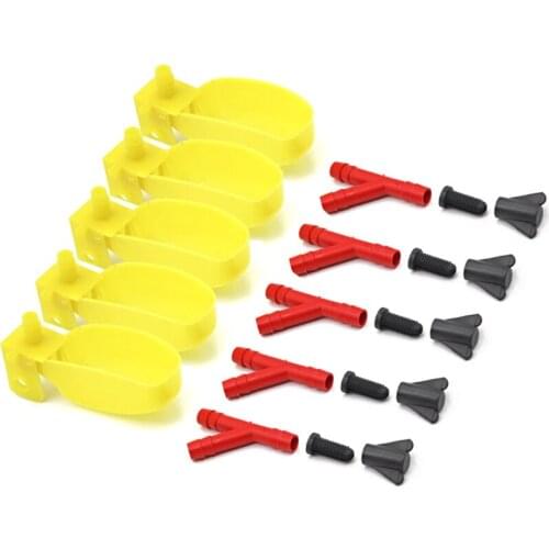 5 Pcs/set Bird Quail Cage Drinker Hanging Cups Bird Pigeons Feeding Bowl Equipment Plastic Water Bottle