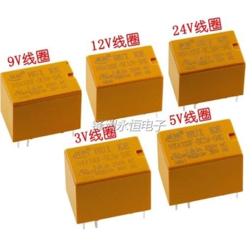 50PCS/lot Signal relay HK4100F-DC3V-SHG HK4100F-DC5V-SHG HK4100F-DC6V-SHG 3V 5V 6V 3A 250VAC 6PIN