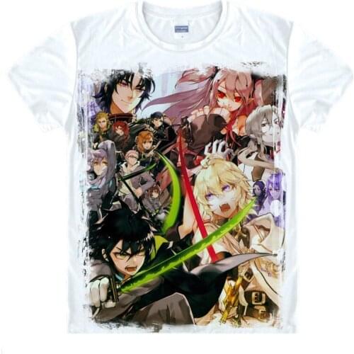 Anime Owari no Seraph/ Seraph of the End Yuichiro Hyakuya, Mikaela T-Shirt Tee Summer Short Sleeve Tops Unisex Cosplay S-XXL