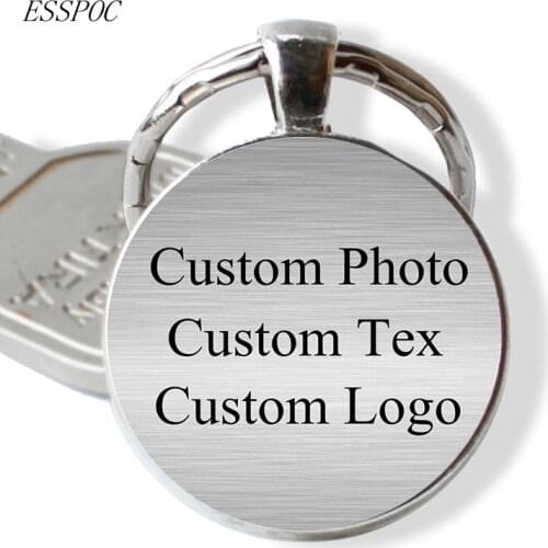 Custom Keychain Customize Photo Company Logo Text Personality Key Chain Key Rings Personalized Wedding Jewelry Anniversary Gift