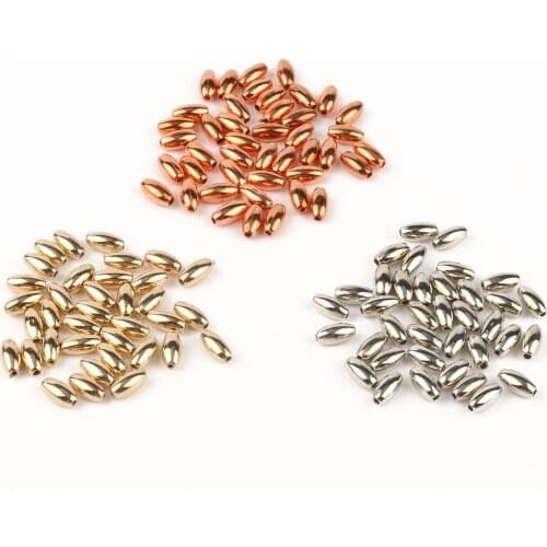 4x8mm 300pcs/lot Rice Shape CCB Spacer Beads Gold Silver Color Beads For Jewelry Making DIY Bracelet Necklace