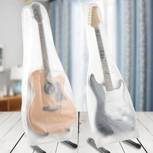 Portable Transparent Silver-coated PVC Acoustic Guitar Cover Washable Dust-proof Waterproof Guitar Bag For Folk Electric Guitar
