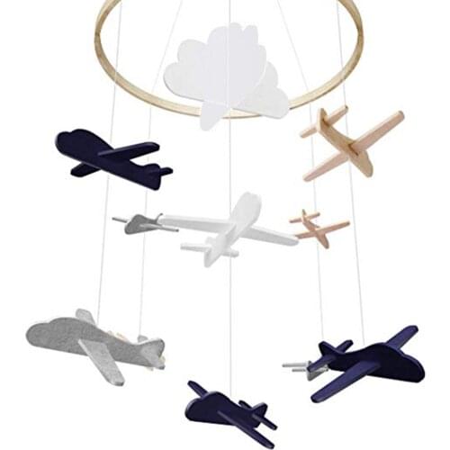 Baby Bed Bell Airplane Shape Image Toys Bedroom Play Crib Hanging Decoration Baby Circling Bed Felt Toys Children Wind Chimes