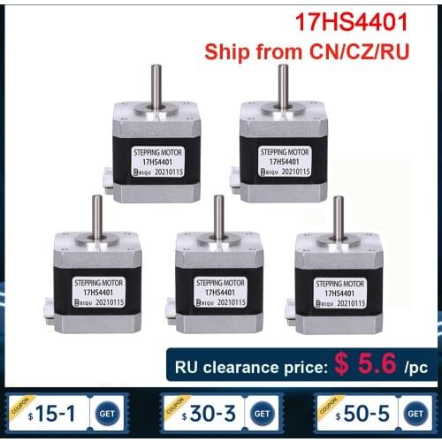 BIQU 5PCS Nema 17 Stepper Motor 42 Motor Nema17 Motor 1.5A 17HS4401 Motor 40MM 4-lead For CNC Milling 3D Printer Parts Motor