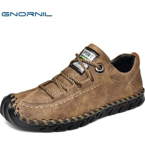 GNORNIL Men's Leather Sneakers