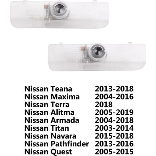 2Pcs Entry LED Light Car Door Courtesy Lamp For Nissan Teana L33 L34 Maxima A34 A35 Terra Alitma Armada Titan Navara Projector