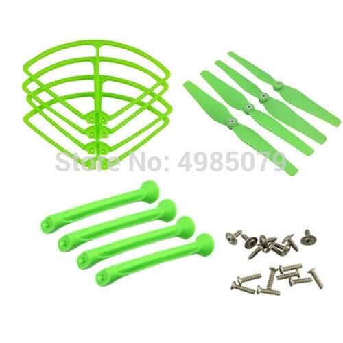 RC Aircraft Propeller Frame Landing Gear Kit Set SYMA X8C X8W X8G X8HC X8HW X8HG Protecting frames Blades Landing skids Green