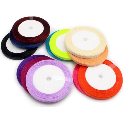 Pretty (25 yards/roll ) 1/4" (6mm) Silk Satin Ribbon DIY Party Decoration Invitation Gift Wrapping Scrapbooking Supplies Riband