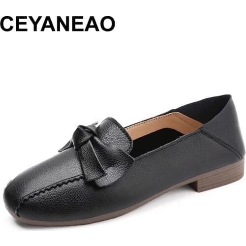 CEYANEAO Big Size Women Sneakers Autumn Leather Light brown Sneaker Female Platform Vulcanized Shoes Spring Casual Breathable