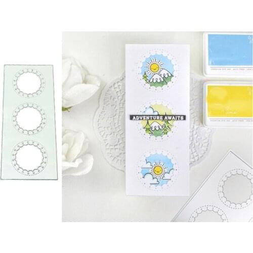 Round Hole Long Metal Cutting Dies for Scrapbooking Handmade Mold Cut Stencil New DIY Card Make Mould Model Craft Decoration