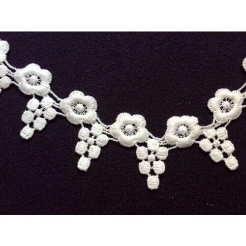 4.5cm polyester embroidery flower motif lace trim,XERY0608U