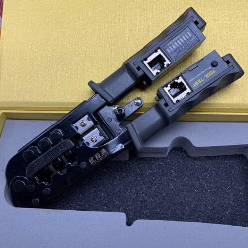 Multifunctional RJ45 Network Cable Crimper 8P6P4P Three-Purpose Tester Ratchet Tool Squeeze Crimping Wire Network Pliers
