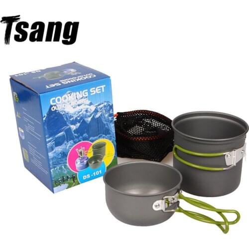 Ultralight Camping Cookware Utensils Outdoor Tableware Set Hiking Picnic Backpacking Camping Tableware Pot Pan Tool 1-2 person
