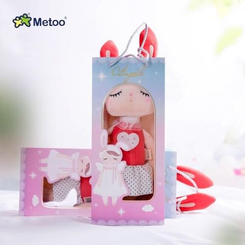 Metoo Newest Plush&Stuffed Sweet Rabbit Cute Animals For Kids Toys Angela Doll For Girls Birthday Christmas Gift Dress