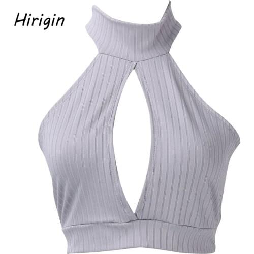 New Womens Sleeveless Casual Solid Skinny Crop Tops Backless Vest Halter Tank Tops Short Blouse T-Shirt Ropa Mujer Verano 2020