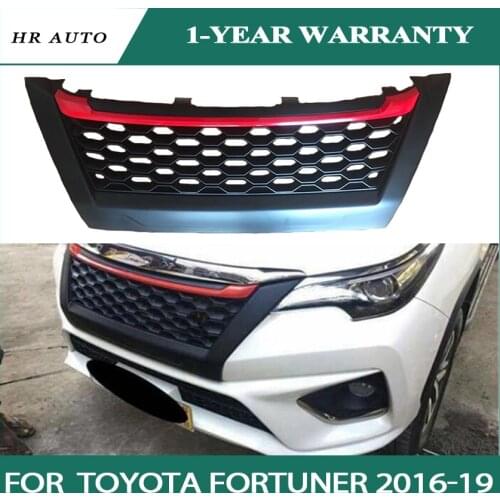 Car Front Bumper Grille Fit for Toyota Fortuner 2016 2017 2018 2019 Face Center Bumper Grille Racing Grill Replacement Moulding