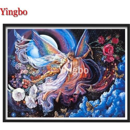5D Full Square Diamond Painting Fantasy angel couple Diamond Embroidery Rhinestones Cross stitch decor,Valentines Day present