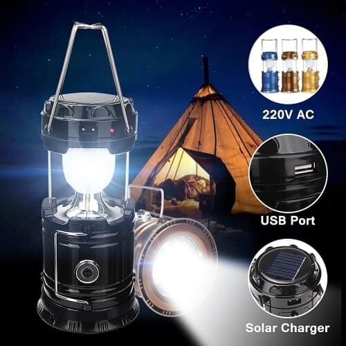 Portable Solar Camping LED Light Outdoor Travel Essential Night Light Portable Flashlight LED Camping Lamp Charging Emergency