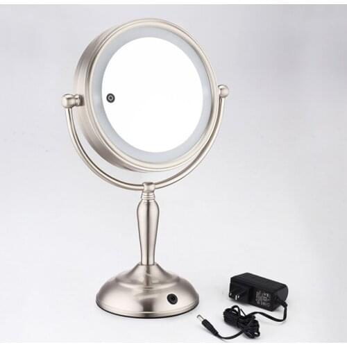 Professional Double 8 Inch 2 Sided 10X magnifying Makeup Vanity Mirror Brightness Adjustable Touch Screen LED Makeup Mirror