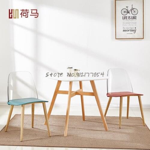 Modern minimalist dining table chair makeup dressing table transparent crystal chair ins net red Nordic style lounge chair backr